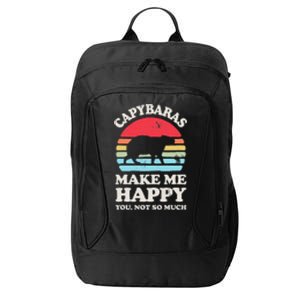 Capybaras Make Me Happy You Not So Much Capybara Lover Retro City Backpack