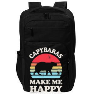 Capybaras Make Me Happy You Not So Much Capybara Lover Retro Impact Tech Backpack