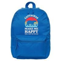 Capybaras Make Me Happy You Not So Much Capybara Lover Retro 16 in Basic Backpack