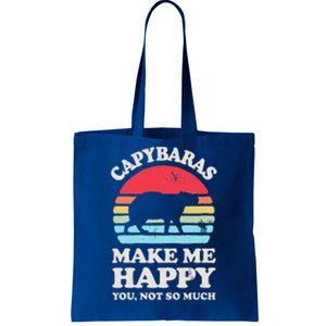 Capybaras Make Me Happy You Not So Much Capybara Lover Retro Tote Bag