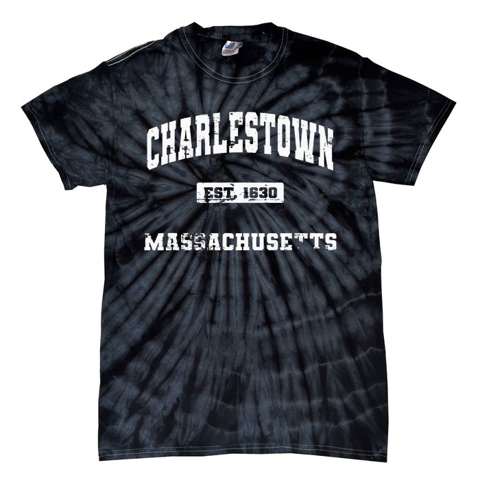 Charlestown Massachusetts MA State Vintage Athletic Style Tie-Dye T-Shirt