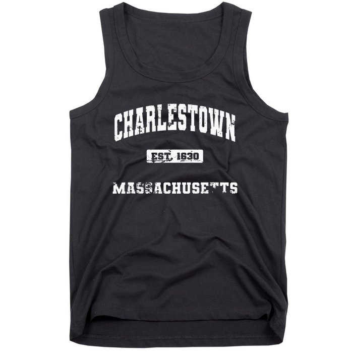 Charlestown Massachusetts MA State Vintage Athletic Style Tank Top