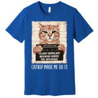 Catnip Made Me Do Igift Funny Cat Owners Catnip Cat Gift Premium T-Shirt