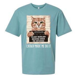 Catnip Made Me Do Igift Funny Cat Owners Catnip Cat Gift Sueded Cloud Jersey T-Shirt