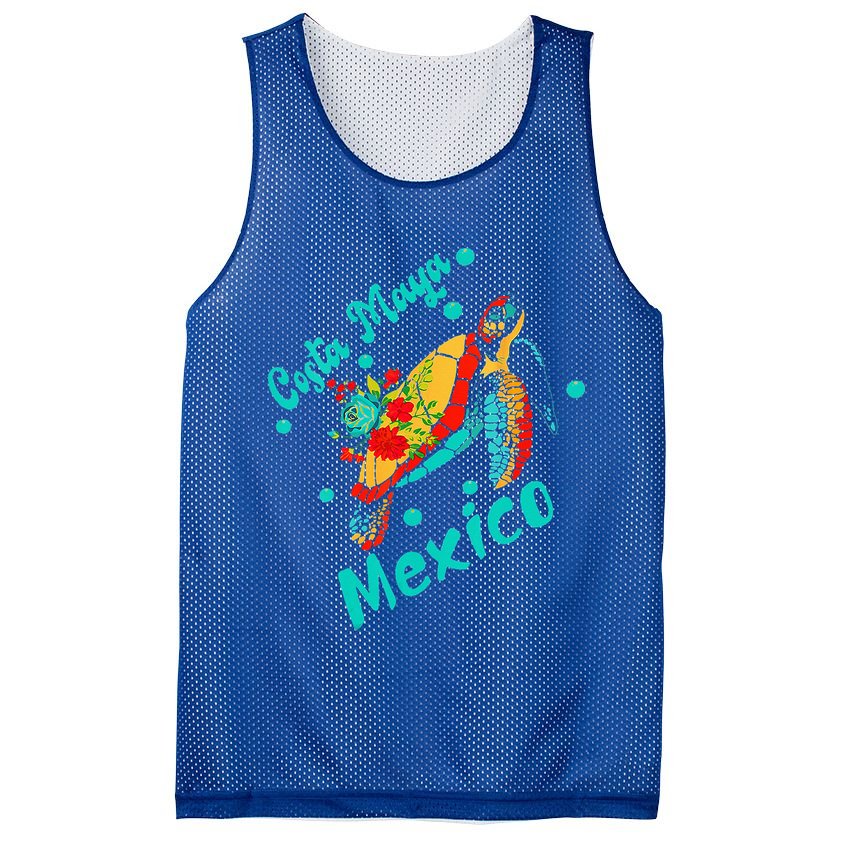 Costa Maya Mexico Turtle Sea Tropical Souvenir Travel Mesh Reversible Basketball Jersey Tank