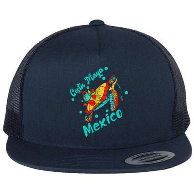 Costa Maya Mexico Turtle Sea Tropical Souvenir Travel Flat Bill Trucker Hat