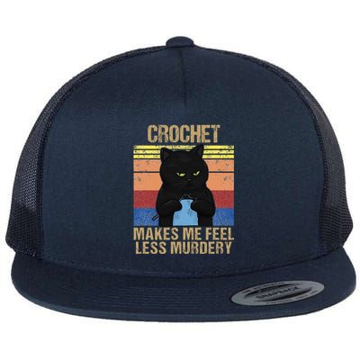 Crochet Mom Makes Me Feel Less Murdery Vintage Flat Bill Trucker Hat