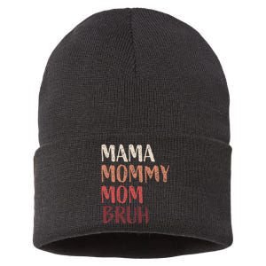 Cute Mama Mommy Mom Bruh Last Minute Mother's Day Funny Mom Sustainable Knit Beanie