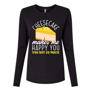 Cheesecake Makes Me Happy Cheese Cake Dessert Great Gift Womens Cotton Relaxed Long Sleeve T-Shirt