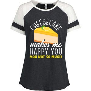 Cheesecake Makes Me Happy Cheese Cake Dessert Great Gift Enza Ladies Jersey Colorblock Tee