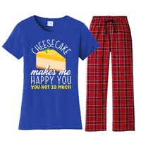 Cheesecake Makes Me Happy Cheese Cake Dessert Great Gift Women's Flannel Pajama Set