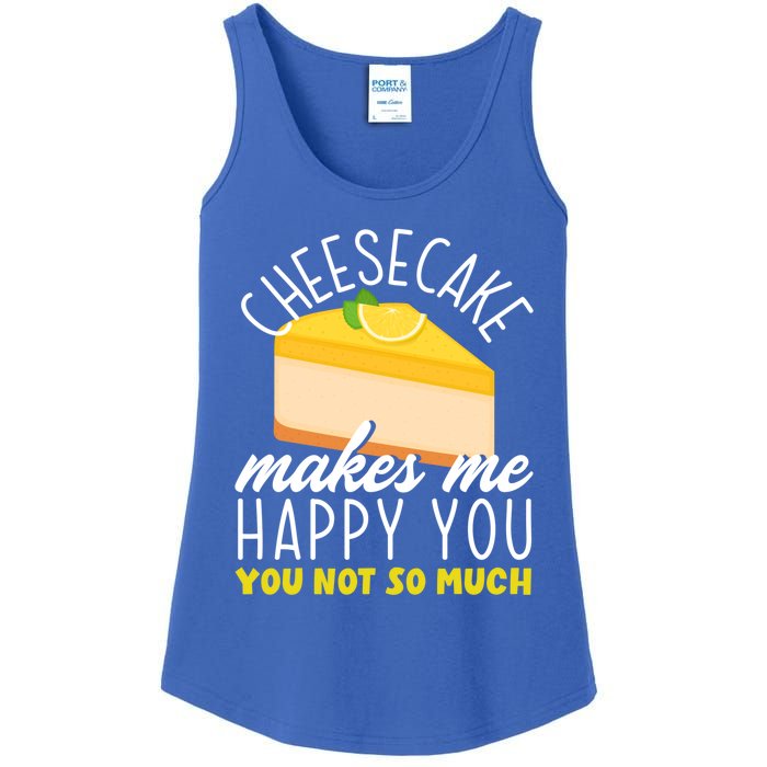 Cheesecake Makes Me Happy Cheese Cake Dessert Great Gift Ladies Essential Tank