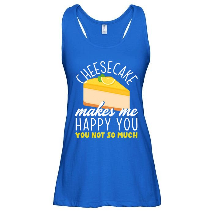 Cheesecake Makes Me Happy Cheese Cake Dessert Great Gift Ladies Essential Flowy Tank