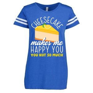 Cheesecake Makes Me Happy Cheese Cake Dessert Great Gift Enza Ladies Jersey Football T-Shirt