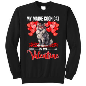 Cute My Maine Coon Cat Is My Valentine Valentines Day Sweatshirt