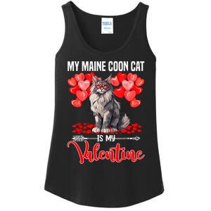 Cute My Maine Coon Cat Is My Valentine Valentines Day Ladies Essential Tank