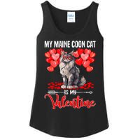 Cute My Maine Coon Cat Is My Valentine Valentines Day Ladies Essential Tank