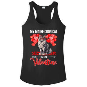 Cute My Maine Coon Cat Is My Valentine Valentines Day Ladies PosiCharge Competitor Racerback Tank