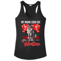 Cute My Maine Coon Cat Is My Valentine Valentines Day Ladies PosiCharge Competitor Racerback Tank