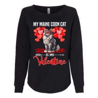 Cute My Maine Coon Cat Is My Valentine Valentines Day Womens California Wash Sweatshirt