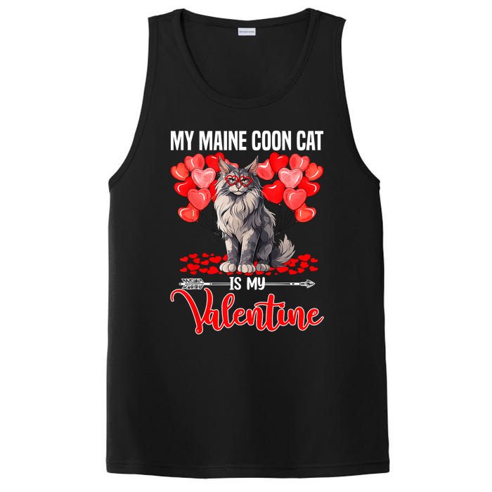 Cute My Maine Coon Cat Is My Valentine Valentines Day PosiCharge Competitor Tank