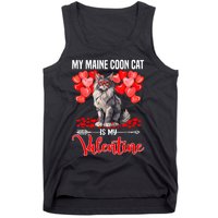 Cute My Maine Coon Cat Is My Valentine Valentines Day Tank Top