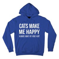 Cats Make Me Happy Hu Make My Head Hurt Gift Hoodie