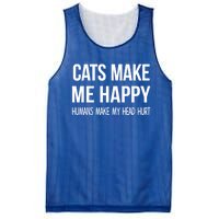 Cats Make Me Happy Hu Make My Head Hurt Gift Mesh Reversible Basketball Jersey Tank