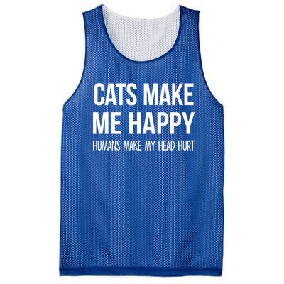 Cats Make Me Happy Hu Make My Head Hurt Gift Mesh Reversible Basketball Jersey Tank