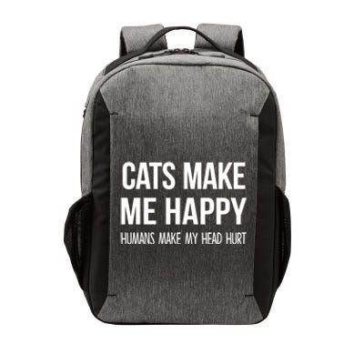 Cats Make Me Happy Hu Make My Head Hurt Gift Vector Backpack