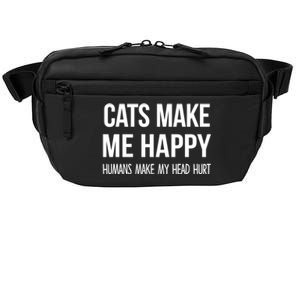 Cats Make Me Happy Hu Make My Head Hurt Gift Crossbody Pack