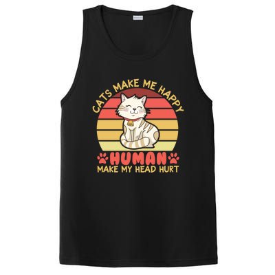 Cats Make Me Happy Hu Make My Head Hurt Cute Gift PosiCharge Competitor Tank