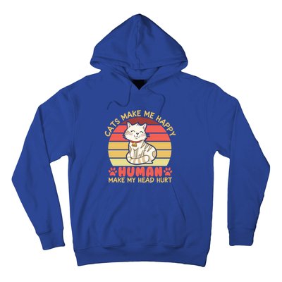 Cats Make Me Happy Hu Make My Head Hurt Cute Gift Hoodie