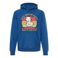 Cats Make Me Happy Hu Make My Head Hurt Cute Gift Premium Hoodie