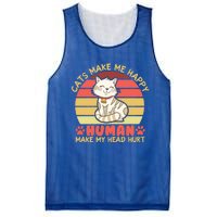 Cats Make Me Happy Hu Make My Head Hurt Cute Gift Mesh Reversible Basketball Jersey Tank