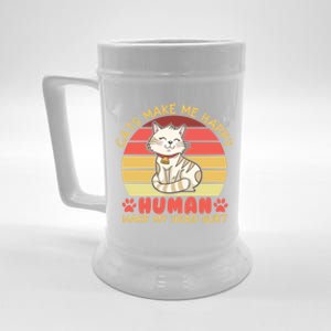 Cats Make Me Happy Hu Make My Head Hurt Cute Gift Beer Stein