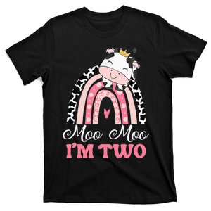 cute Moo Moo Im Two Birthday Outfit 2nd Bday T-Shirt