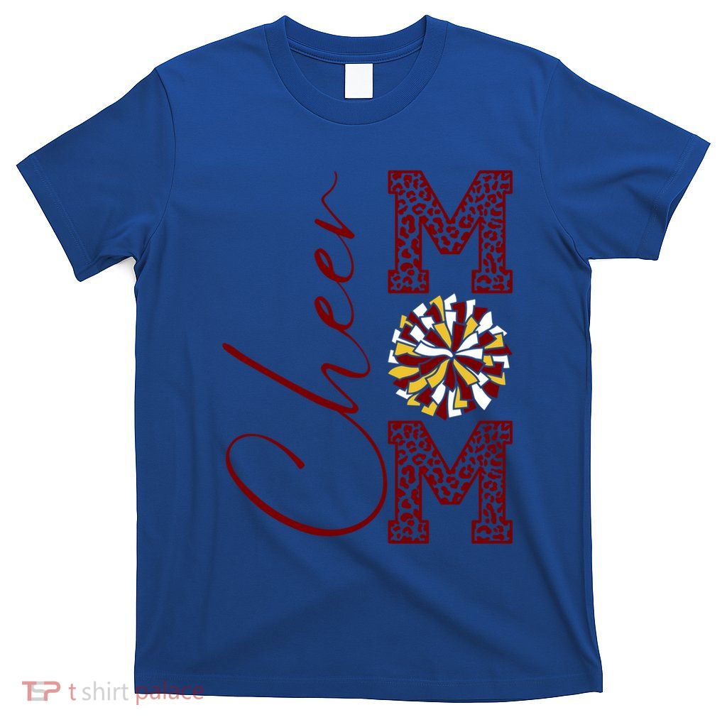 Cheer Mom Maroon Gold White Burgandy Yellow Leopard Print Cute Gift T-Shirt