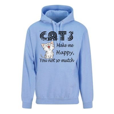 Cats Make Me Happy You Not So Much Unisex Surf Hoodie