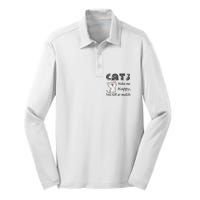 Cats Make Me Happy You Not So Much Silk Touch Performance Long Sleeve Polo