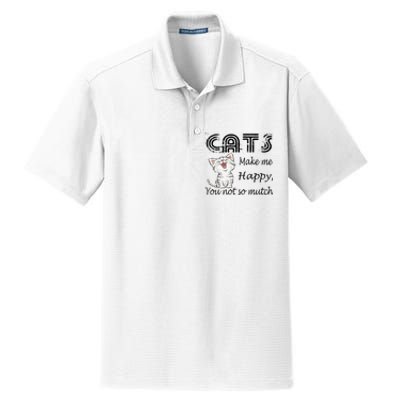 Cats Make Me Happy You Not So Much Dry Zone Grid Polo