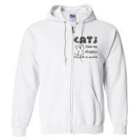 Cats Make Me Happy You Not So Much Full Zip Hoodie