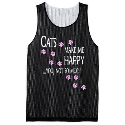 Cats Make Me Happy You Not So Much Mesh Reversible Basketball Jersey Tank