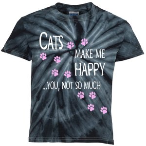 Cats Make Me Happy You Not So Much Kids Tie-Dye T-Shirt