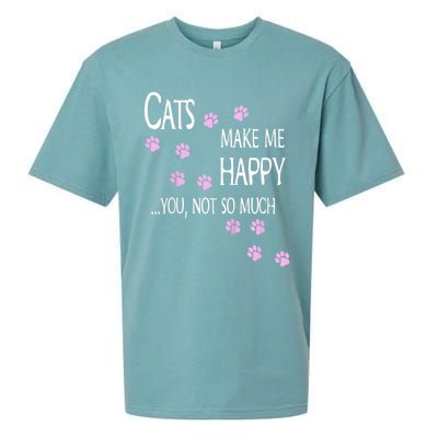 Cats Make Me Happy You Not So Much Sueded Cloud Jersey T-Shirt