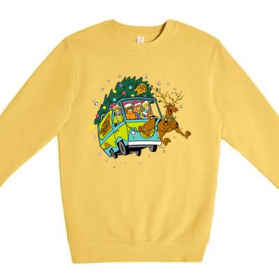 Christmas Mystery Machine Reindeer Gang Premium Crewneck Sweatshirt