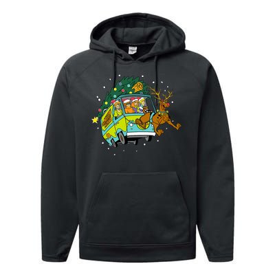 Christmas Mystery Machine Reindeer Gang Performance Fleece Hoodie