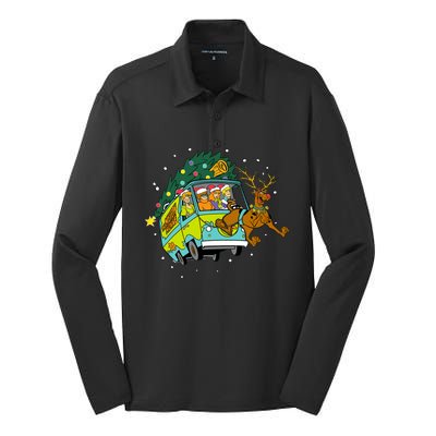 Christmas Mystery Machine Reindeer Gang Silk Touch Performance Long Sleeve Polo