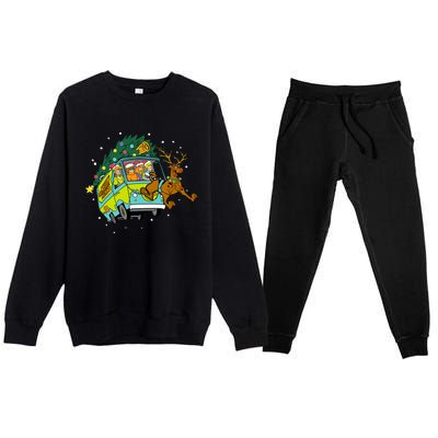 Christmas Mystery Machine Reindeer Gang Premium Crewneck Sweatsuit Set