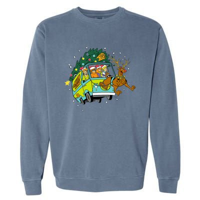 Christmas Mystery Machine Reindeer Gang Garment-Dyed Sweatshirt